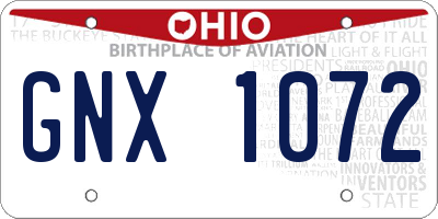 OH license plate GNX1072
