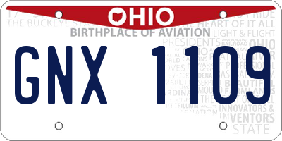 OH license plate GNX1109