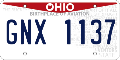 OH license plate GNX1137