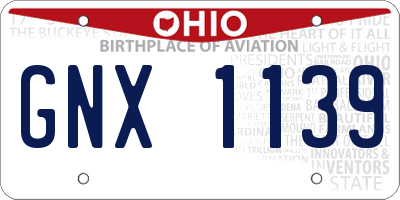 OH license plate GNX1139