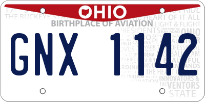OH license plate GNX1142