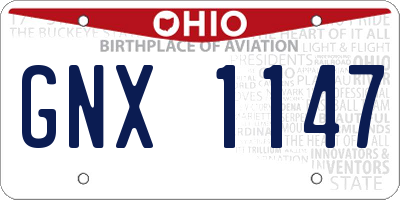 OH license plate GNX1147