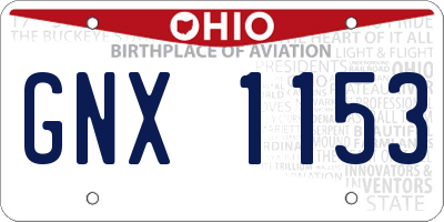 OH license plate GNX1153