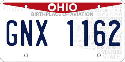 OH license plate GNX1162