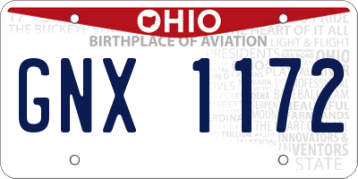 OH license plate GNX1172