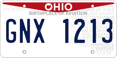 OH license plate GNX1213