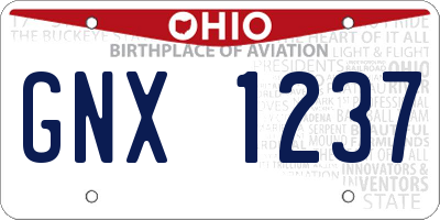 OH license plate GNX1237