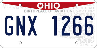 OH license plate GNX1266