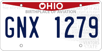 OH license plate GNX1279