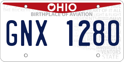 OH license plate GNX1280