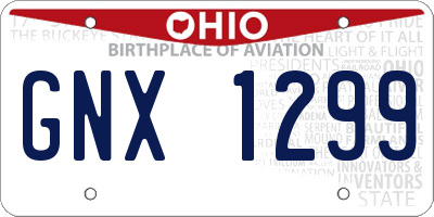 OH license plate GNX1299