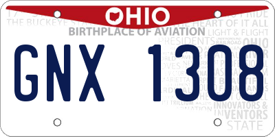 OH license plate GNX1308