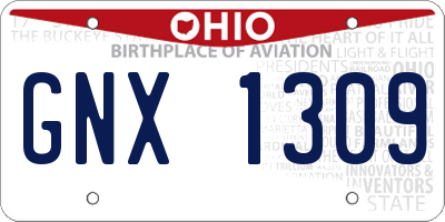 OH license plate GNX1309