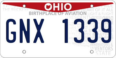 OH license plate GNX1339