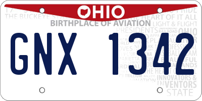 OH license plate GNX1342