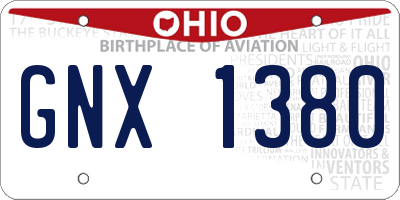 OH license plate GNX1380