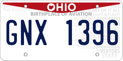 OH license plate GNX1396