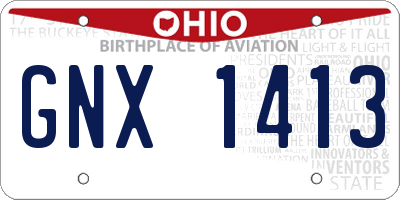 OH license plate GNX1413