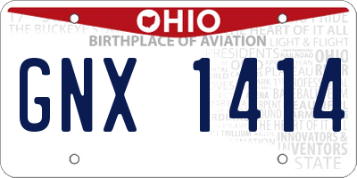OH license plate GNX1414