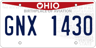 OH license plate GNX1430
