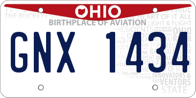 OH license plate GNX1434