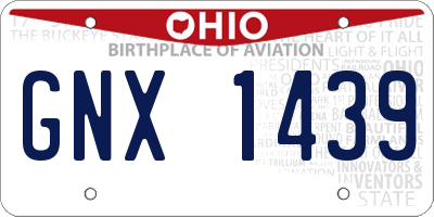 OH license plate GNX1439