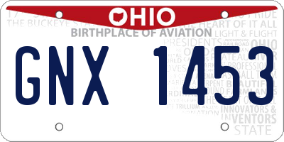 OH license plate GNX1453