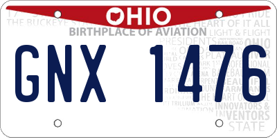 OH license plate GNX1476