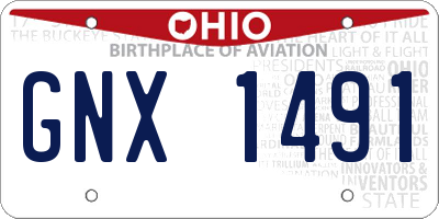 OH license plate GNX1491