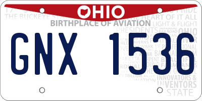 OH license plate GNX1536
