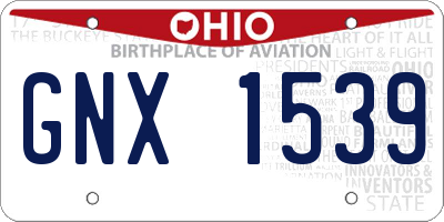 OH license plate GNX1539