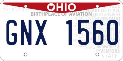 OH license plate GNX1560