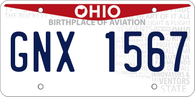 OH license plate GNX1567