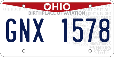 OH license plate GNX1578