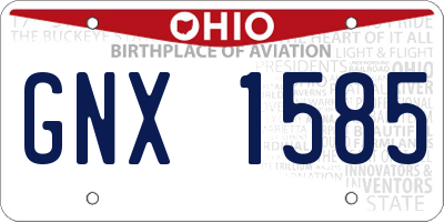 OH license plate GNX1585