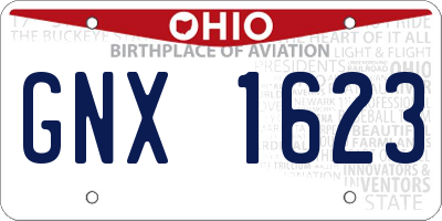 OH license plate GNX1623