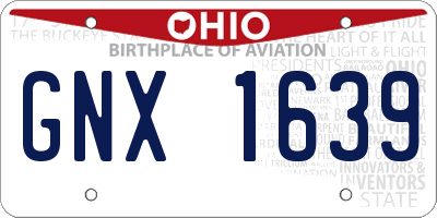 OH license plate GNX1639