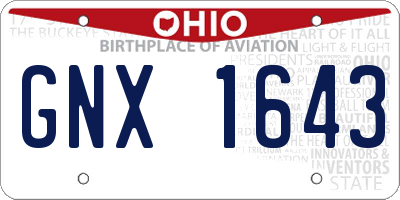 OH license plate GNX1643