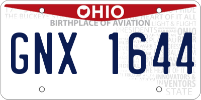 OH license plate GNX1644
