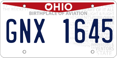 OH license plate GNX1645