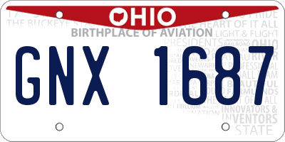 OH license plate GNX1687