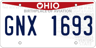 OH license plate GNX1693