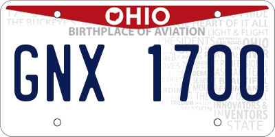 OH license plate GNX1700