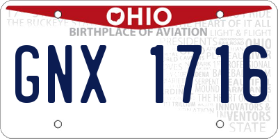 OH license plate GNX1716
