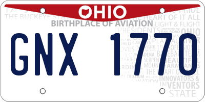 OH license plate GNX1770
