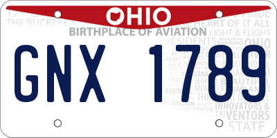 OH license plate GNX1789