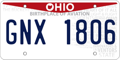 OH license plate GNX1806