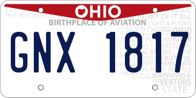 OH license plate GNX1817