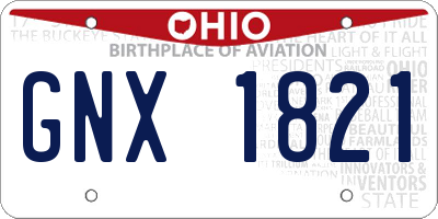 OH license plate GNX1821