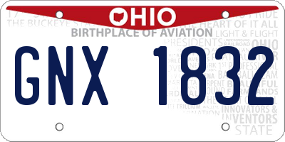 OH license plate GNX1832